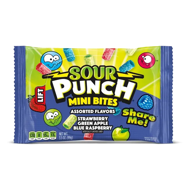 Sour Punch Mini Bites Assorted Flavors Candy, 3.5oz