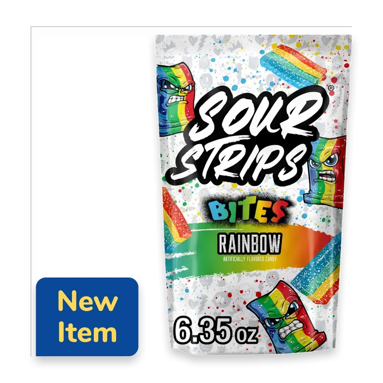 Bites Rainbow Flavored Chewy Candy Bag