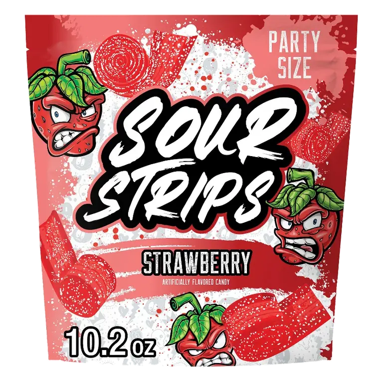 Sour Strips Strawberry Flavored Candy, 10.2oz