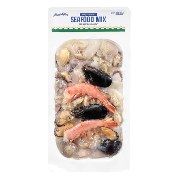 Squids Mussels Clams & Shrimp Seafood Mix Frozen