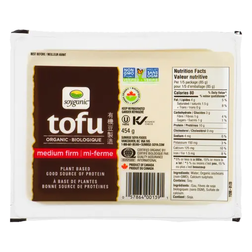 Organic Tofu Medium Firm 454 g