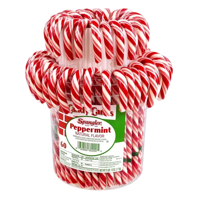 Spangler Peppermint Candy Cane Jar, 60oz/60ct