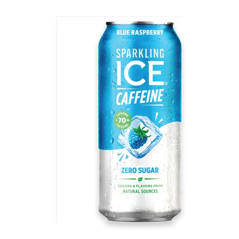 Caffeinated Blue Raspberry Flavored Sparkling Water Can