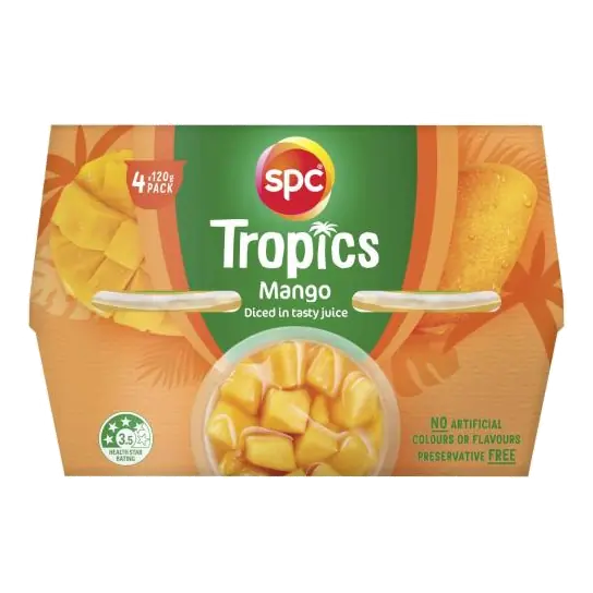 Diced Fruit In Juice Mango 4x120g