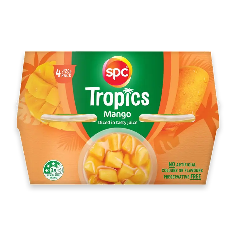 Tropics Mangoes In Juice Fruit Cups
