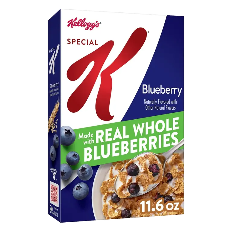 Crunchy Wheat & Rice Flakes with Real Blueberries Cereal, Blueberry
