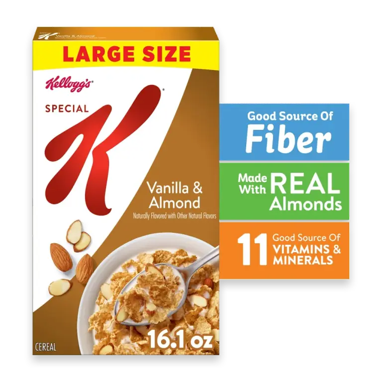Kellogg's Special K Breakfast Cereal Vanilla and Almond, Fiber Cereal, 16.1 oz