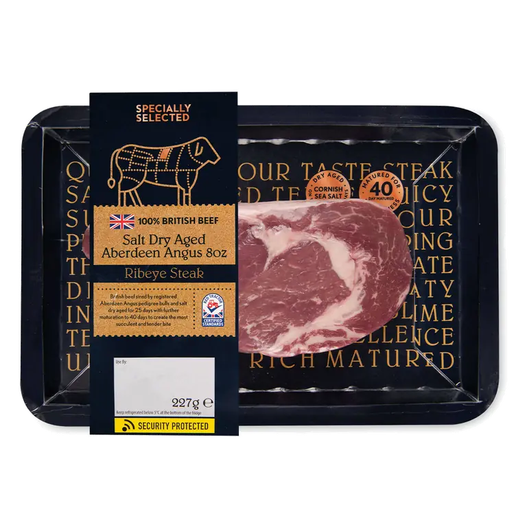 100% British Beef Salt Dry Aged Aberdeen Angus 8oz Ribeye Steak