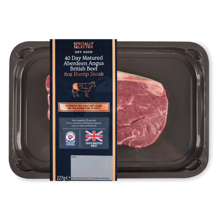 100% British Beef Salt Dry Aged Aberdeen Angus 8oz Rump Steak