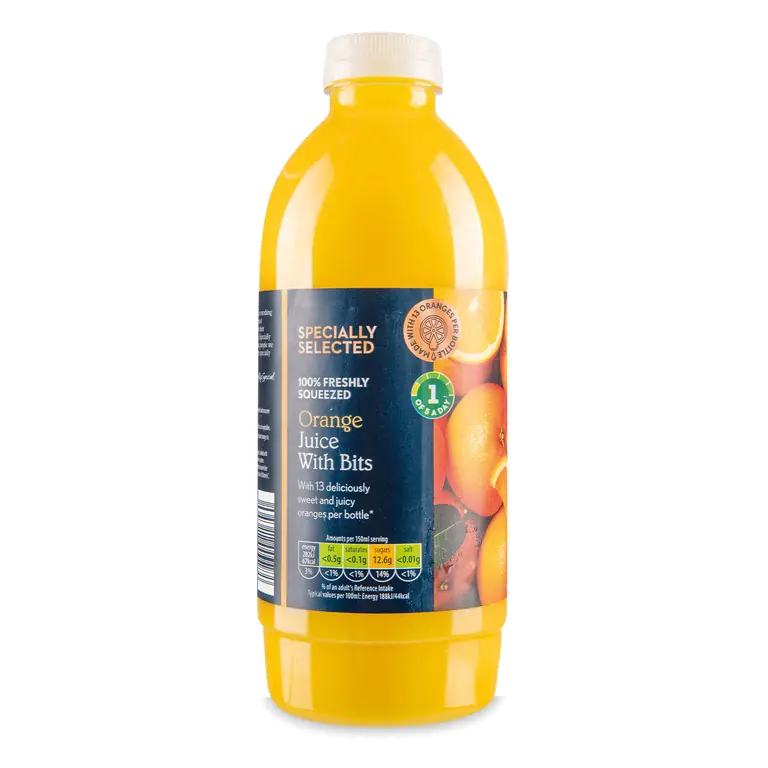 100% Freshly Squeezed Orange Juice with Bits