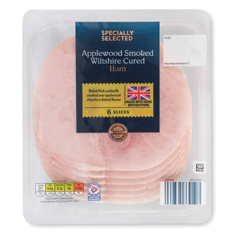 Applewood Smoked Wiltshire Cured Ham 6 Slices