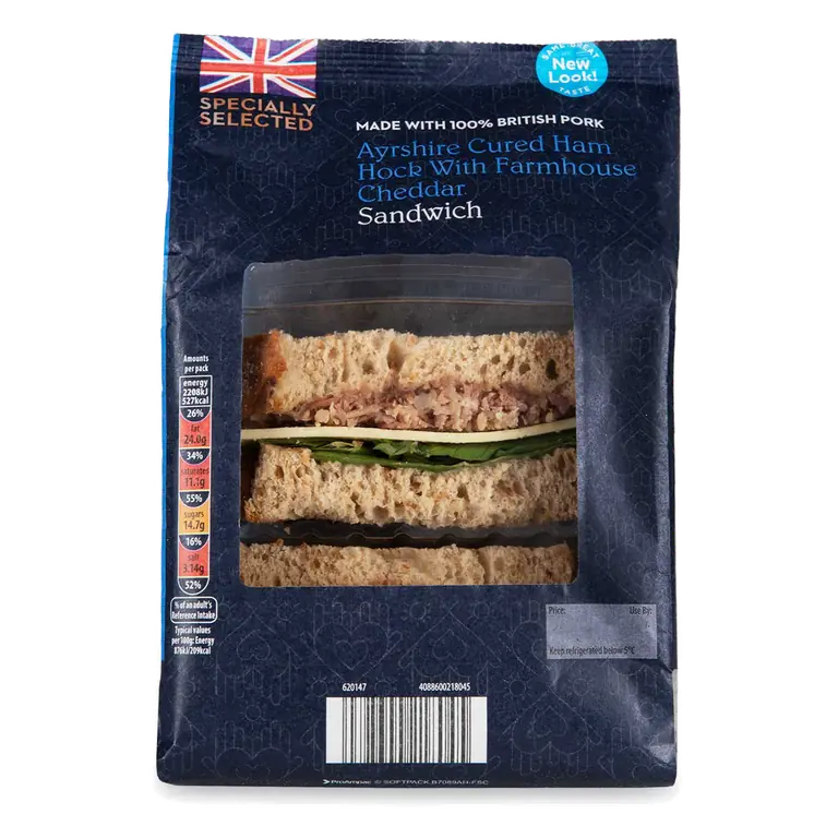 Ayrshire Cured Ham Hock with Farmhouse Cheddar Sandwich