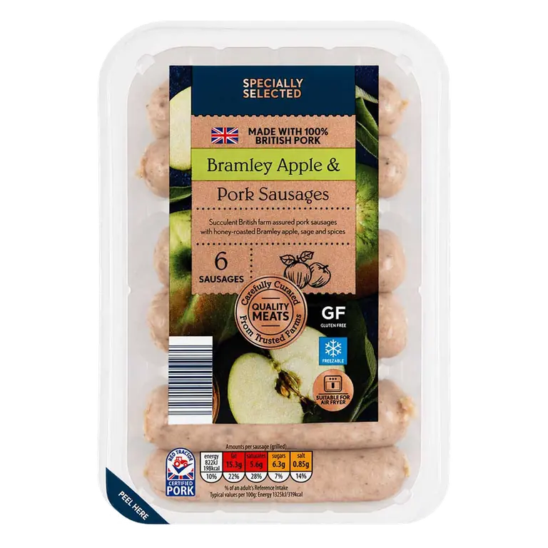 Bramley Apple Pork Sausages 6 Pack