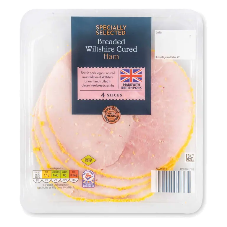 British Breaded Wiltshire Cured Ham 4 Slices