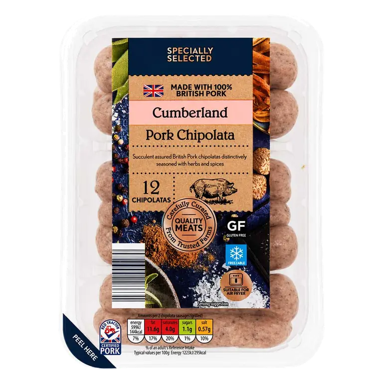 British Cumberland Pork Chipolatas 12 Pack