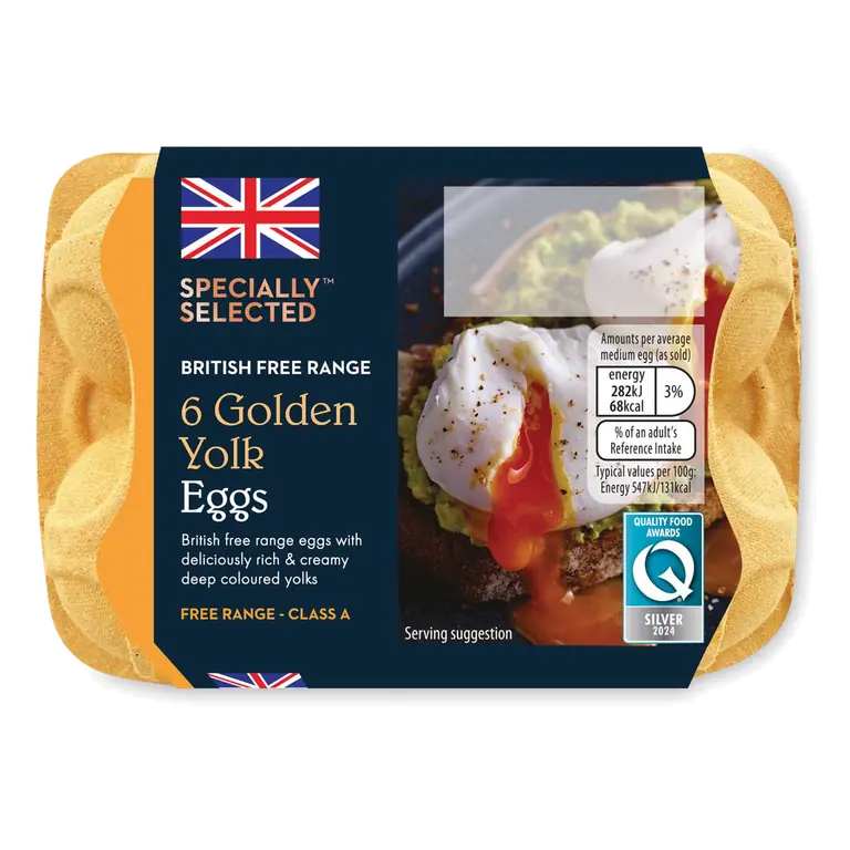British Free Range Golden Yolk Eggs 6 Pack