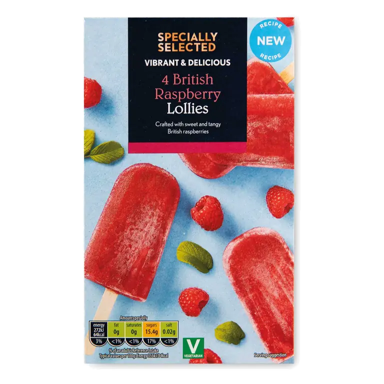 British Raspberry Lollies 4 Pack