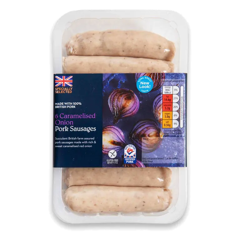 Caramelised Onion Pork Sausages 6 Pack