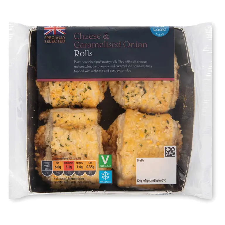 Cheese & Caramelised Onion Rolls 4 Pack