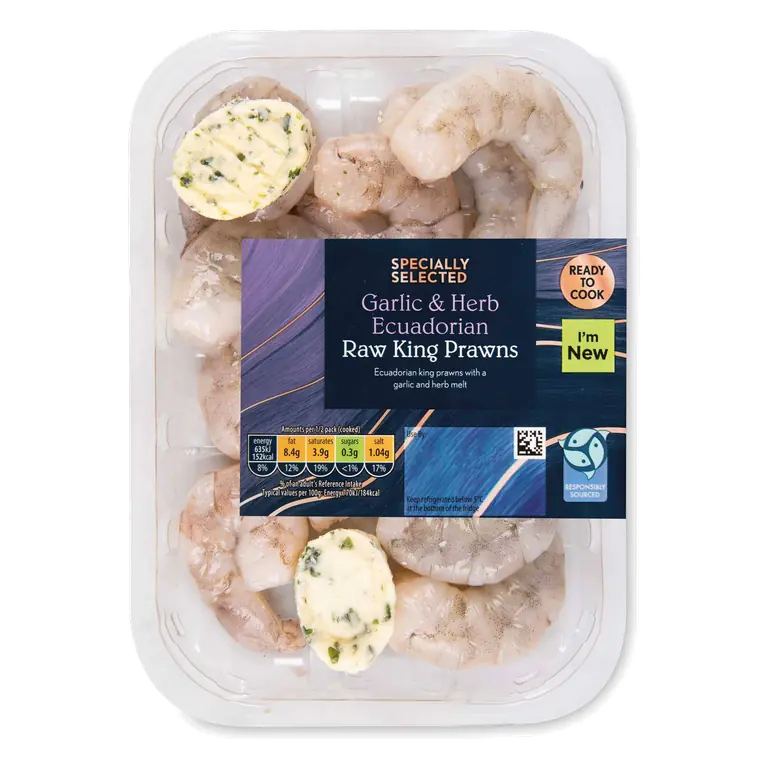 Garlic & Herb Ecuadorian Raw King Prawns