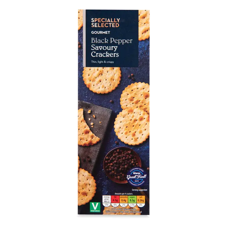 Gourmet Black Pepper Savoury Crackers