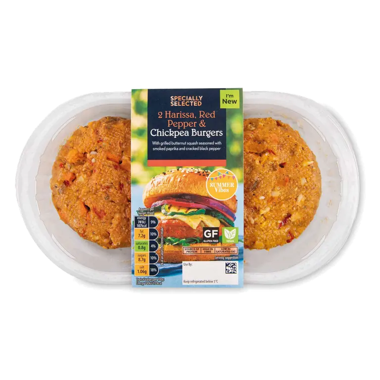 Harissa, Red Pepper and Chickpea Burgers