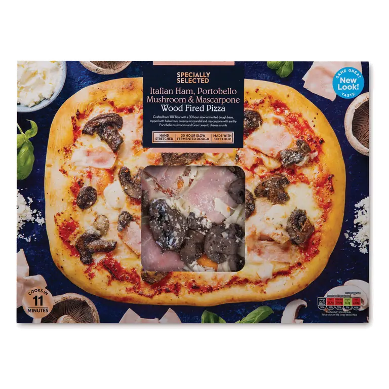 Italian Ham, Portobello Mushroom & Mascapone Wood Fired Pizza