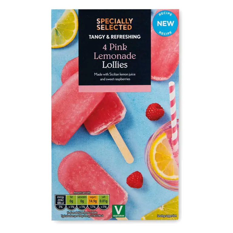 Pink Lemonade Lollies 4 Pack