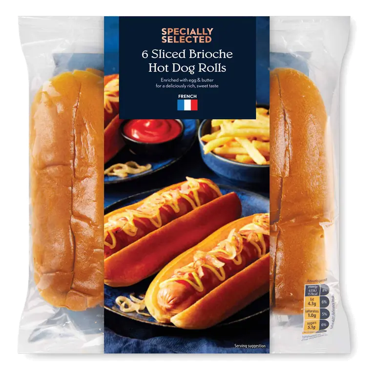 Sliced Brioche Hot Dog Rolls