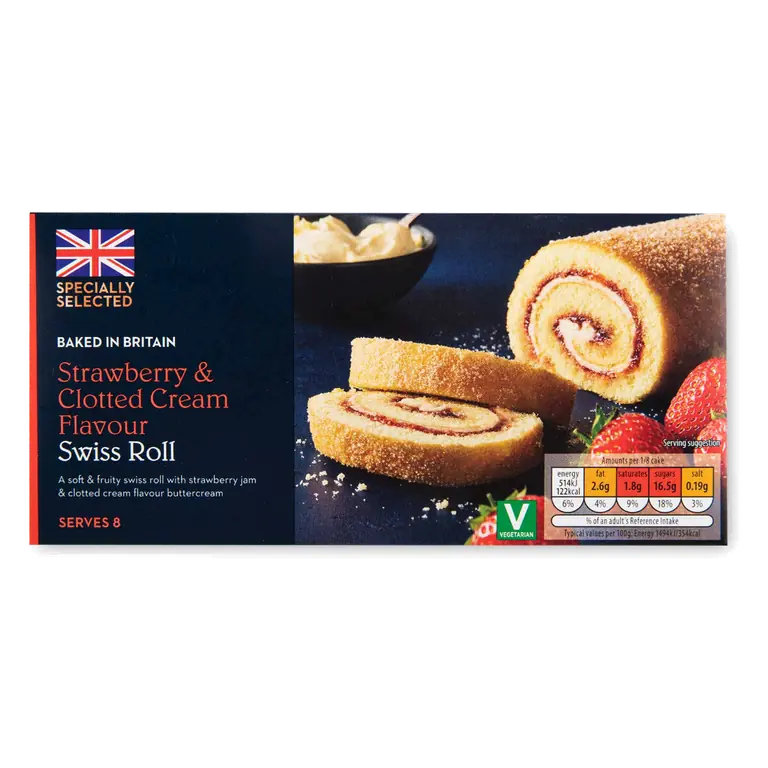 Strawberry & Clotted Cream Flavour Swiss Roll