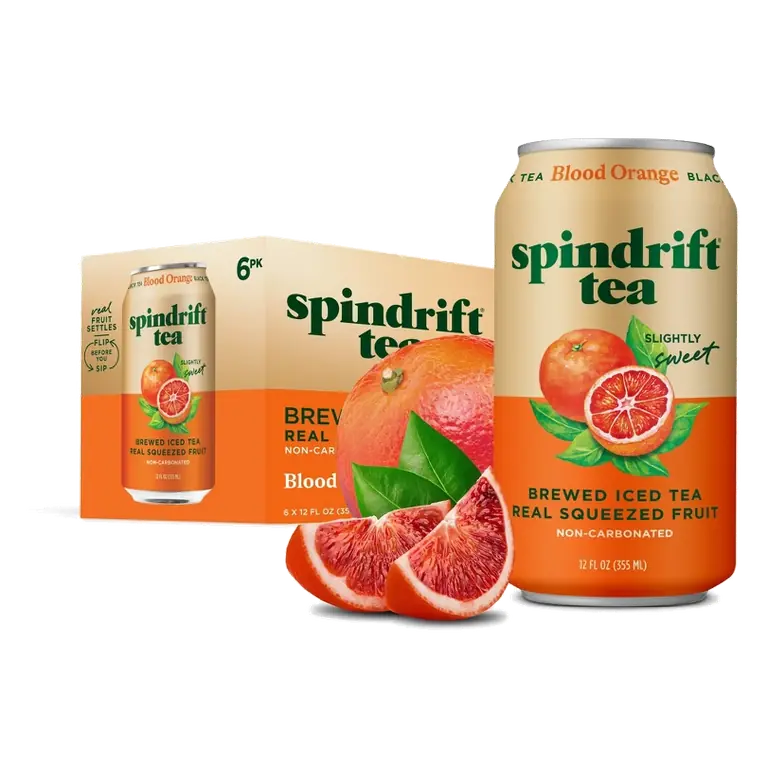 Spindrift Blood Orange Black Tea, 6pk/12fl oz Cans