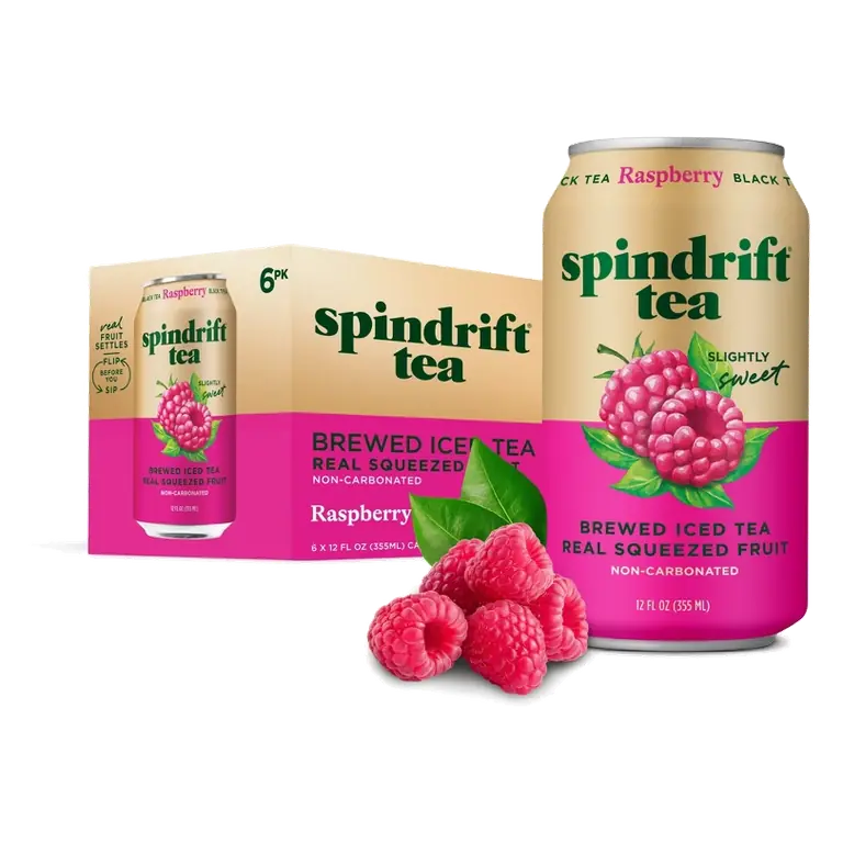 Spindrift Raspberry Black Tea, 6pk/12 fl oz