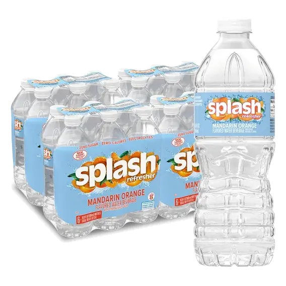 Splash Refresher Mandarin Orange Flavored Water Beverage, 24 Pack/16.9 Fl Oz, Plastic Bottles