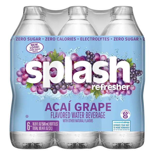 Splash Refresher Acai Grape Flavored Bottled Water