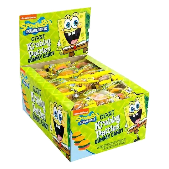 Spongebob Giant Gummy Krabby Patty Original Packs, 22.68oz/36ct Packs