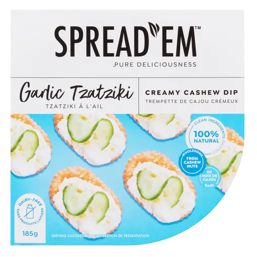 Dairy-Free Creamy Cashew Dip Garlic Tzatziki 185 g