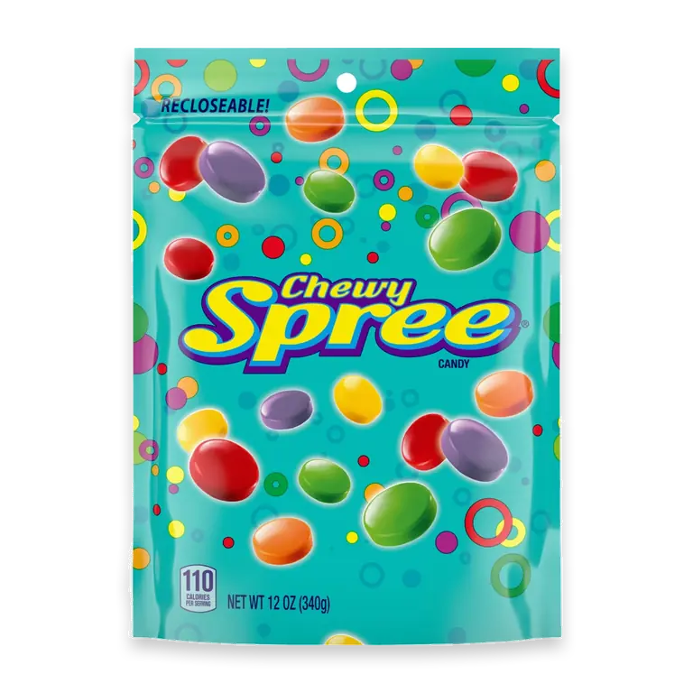 Wonka Chewy Spree Candy Recloseable Bag