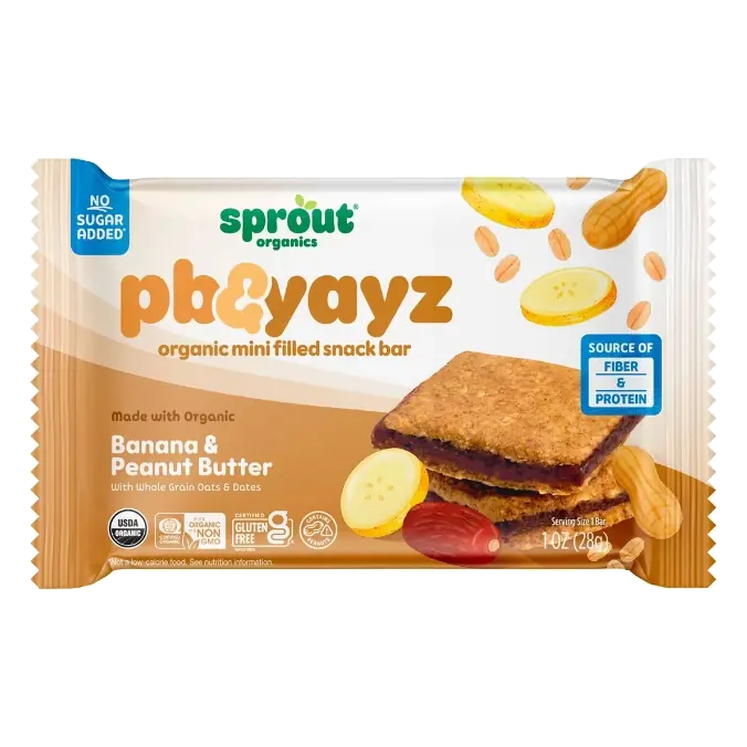 Sprout Organics PB & Yayz Organic Mini Filled Snack Bar for Toddlers - Banana & Peanut Butter - 1oz