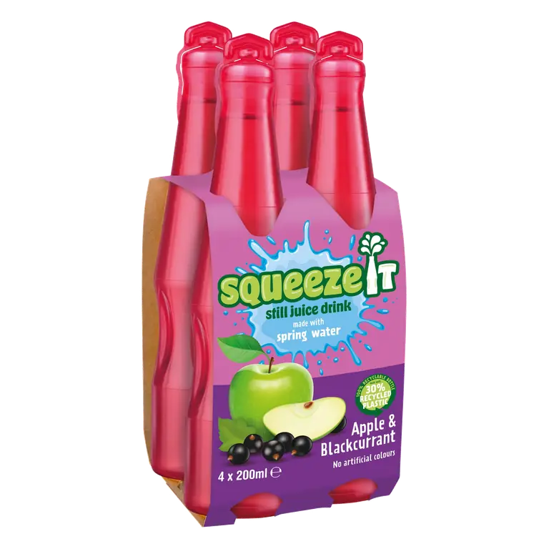 Squeeze It Still Juice Drink Apple & Blackcurrant 4 x 200ml