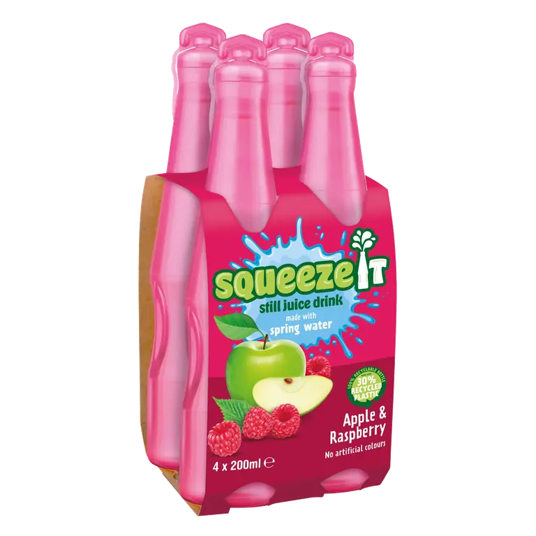 Squeeze It Still Juice Drink Apple & Raspberry 4 x 200ml