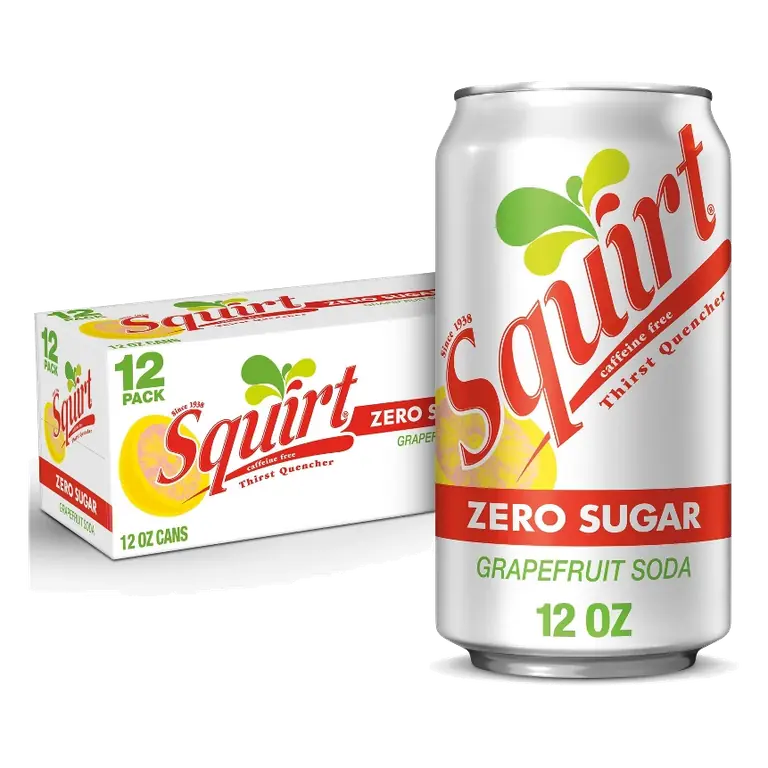 Squirt Zero Sugar Grapefruit Soda, 12pk/12 fl oz Cans: Diet, Lemon Lime