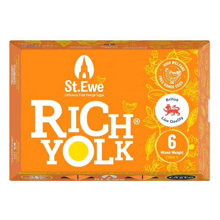 Mixed Weight Rich Yolk Eggs x6 288g