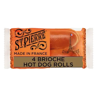 4 Brioche Hot Dog Rolls