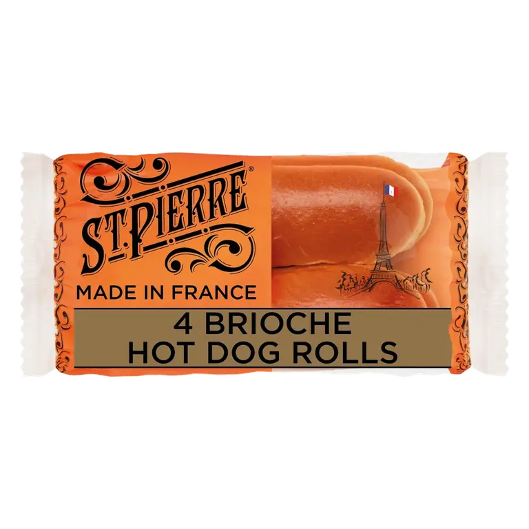 e 4 Brioche Hot Dog Rolls