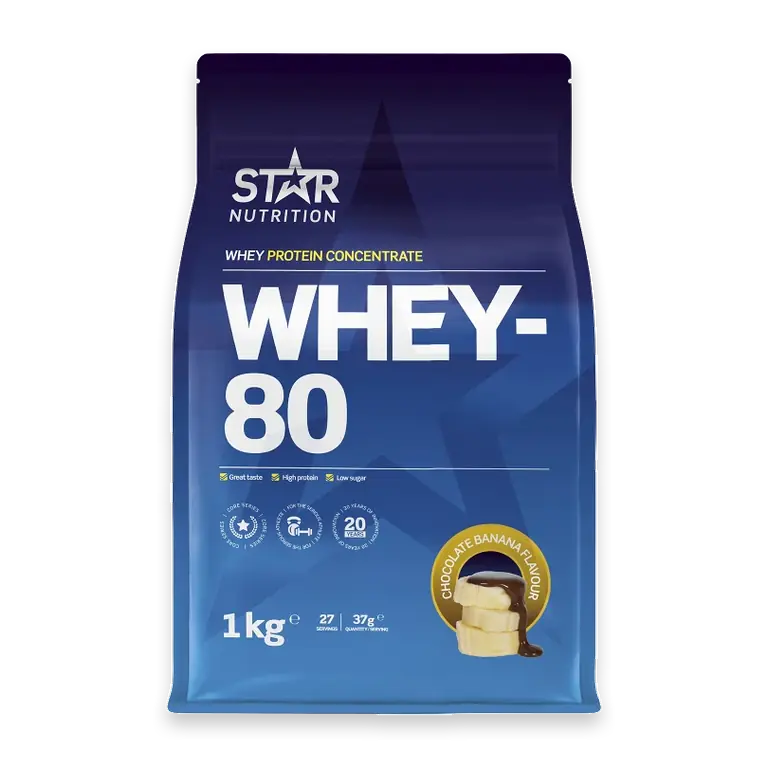 Proteinpulver Whey-80 Cocolate Banana 1kg Star