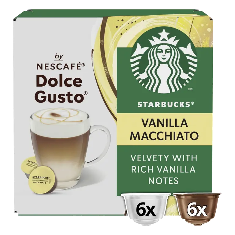 By Nescafe Dolce Gusto Vanilla Macchiato Coffee Pods - 6 Servings