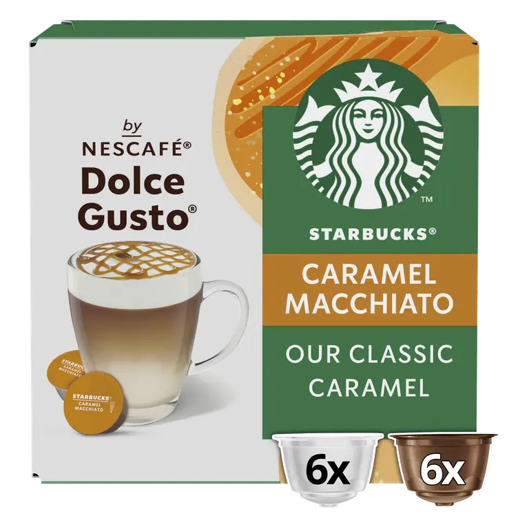 Starbucks® Caramel Macchiato By Nescafé Dolce Gusto, Coffee Pods x12 (6 Servings)