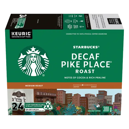 Coffee Pods Decaf Pike Place Medium Roast 24 K-Cups 300 g