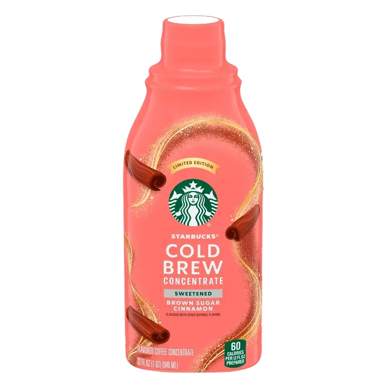Starbucks Brown Sugar Cinnamon Flavored Cold Brew Concentrate, 32 fl oz: Arabica Beans, No Added Sugar