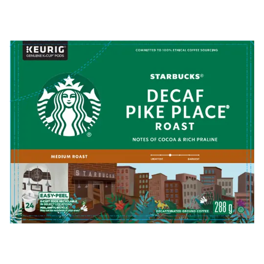 Coffee Pods Pike Place Roast Decaf 24 K-Cups 288 g